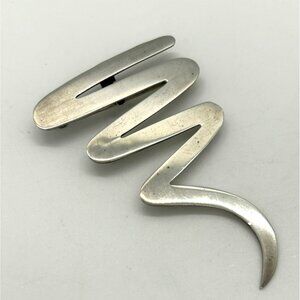 Vintage Sterling Silver Zig Zag Brooch Taxco Mexico 925 Statement 12.92 grams